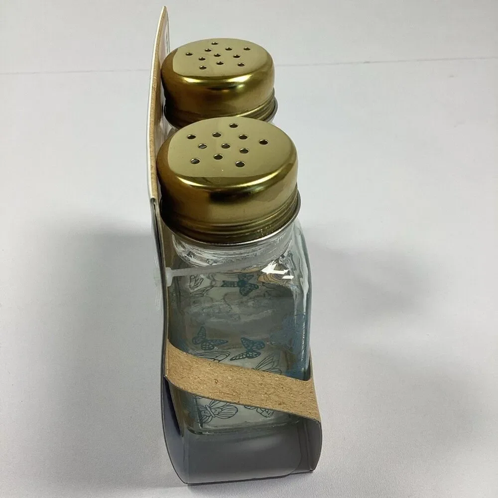 Dolly Parton Salt Pepper Spice Shakers Butterfly Blue Pink Discontinued DG New